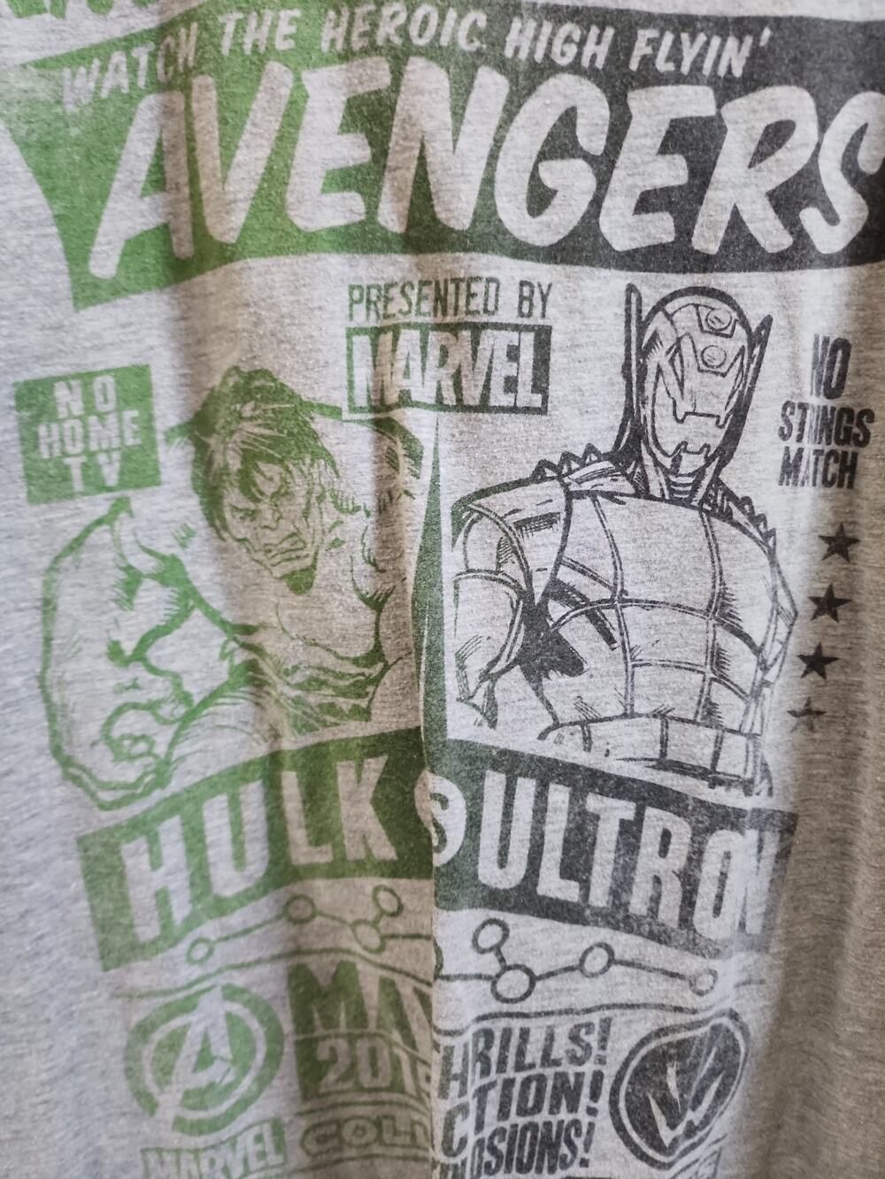 Funko Flophouse Marvel Avengers Hulk Vs Ultron Gray Large T-Shirt New